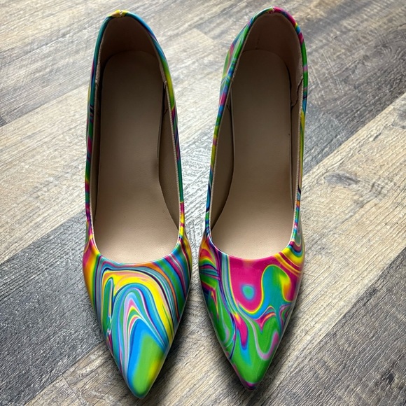 Vibrant Multicolor Women's Heels NWOB - Picture 2 of 8